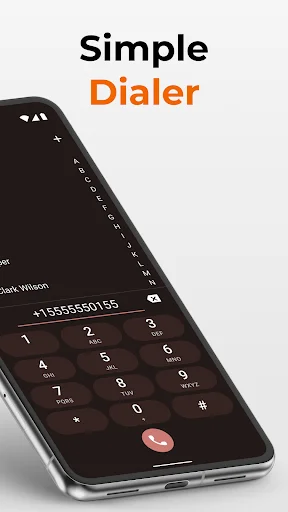 Simple Dialer phone keypad interface displaying number input field and dial buttons for making phone calls easily
